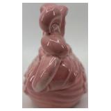 Set of 3 Vintage Pink Ceramic Pieces: Rooster Dish, Miramar Flower Pot, Leaf Dish