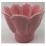 Set of 3 Vintage Pink Ceramic Pieces: Rooster Dish, Miramar Flower Pot, Leaf Dish