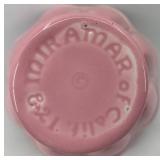 Set of 3 Vintage Pink Ceramic Pieces: Rooster Dish, Miramar Flower Pot, Leaf Dish