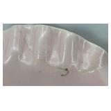 Set of 3 Vintage Pink Ceramic Pieces: Rooster Dish, Miramar Flower Pot, Leaf Dish