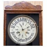 Antique U.S.G. Harness Oil Advertising Wall Clock