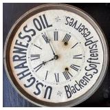 Antique U.S.G. Harness Oil Advertising Wall Clock