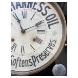 Antique U.S.G. Harness Oil Advertising Wall Clock