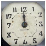 Vintage Lot of 2 Standard Mirror and New Haven Dashboard Clocks