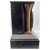 Antique Mantel Clock with Roman Numerals and Ornate Columns