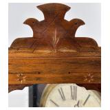 Antique Wooden Mantel Clock with Intricate Carvings