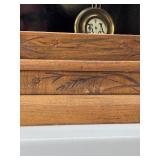 Antique Wooden Mantel Clock with Intricate Carvings