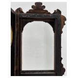 Antique Wooden Mantel Clock with Intricate Carvings