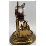 Antique Brass Glass Dome Clock with Rotating Pendulum