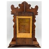 Antique Waterbury Mantel Clock with Ornate Wood Case and Key