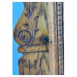 Antique Waterbury Mantel Clock with Ornate Wood Case and Key