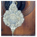 Antique Waterbury Mantel Clock with Ornate Wood Case and Key