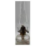 Vintage Wall Clock & Glass Oil Lamp Set