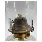 Vintage Wall Clock & Glass Oil Lamp Set