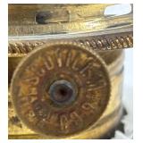 Vintage Wall Clock & Glass Oil Lamp Set