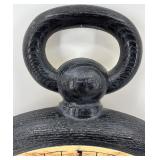 Vintage Wall Clock & Glass Oil Lamp Set