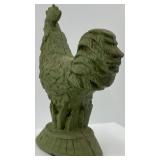 Collection of Vintage Oil Lamps and Green Cast Rooster Decor