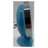 Vintage Table Clock, Tin Chicken Toy, and Glass Oil Lamp Set