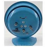 Vintage Table Clock, Tin Chicken Toy, and Glass Oil Lamp Set