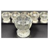 Set of 7 Vintage Clear Glass Drawer Pull Knobs with Mounting Hardware