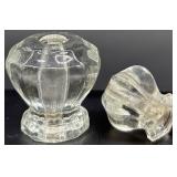 Set of 7 Vintage Clear Glass Drawer Pull Knobs with Mounting Hardware