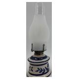 Antique Mantel Clock, Ceramic Bowls, and Ceramic Oil Lamp Set