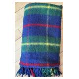 Set of 4 Vintage Tartan Fringe Wool Throw Blankets