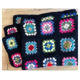 Set of 2 Handmade Crochet Granny Square Afghans