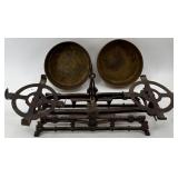 Antique Cast Iron Balance Scale with Brass Pans