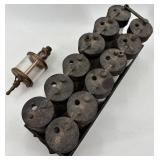 Antique Wet Cell Battery Bank with Brass Oiler