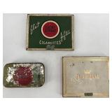 Lot of 3 Vintage Cigarette Tins - Lucky Strike and Chesterfield Collectible Tobacco Tins