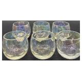 Set of 6 Iridescent Textured Glass Tumblers