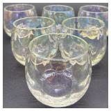 Set of 6 Iridescent Textured Glass Tumblers