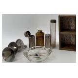 Vintage Shaving and Apothecary Collection with Wooden Display Box