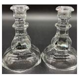 Vintage Clear Glass Candlestick Holders Assorted Styles