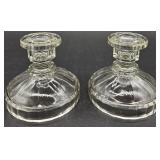 Vintage Clear Glass Candlestick Holders Assorted Styles
