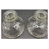 Vintage Clear Glass Candlestick Holders Assorted Styles