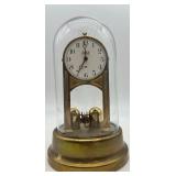 Lot of 2 Vintage Anniversary Dome Clocks Schatz & Leitz Brass Germany