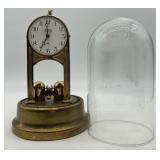 Lot of 2 Vintage Anniversary Dome Clocks Schatz & Leitz Brass Germany