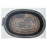 Vintage Green Enamel Roasting Pan with Lid