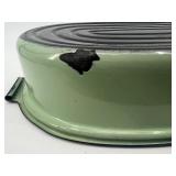 Vintage Green Enamel Roasting Pan with Lid