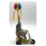 Set of 3 Vintage Wind-Up Tin Toys with Original Boxes - Elephant, Clown, Rabbit