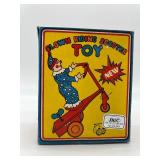 Set of 3 Vintage Wind-Up Tin Toys with Original Boxes - Elephant, Clown, Rabbit