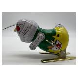 Set of 3 Vintage Wind-Up Tin Toys with Original Boxes - Elephant, Clown, Rabbit