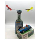 Schylling Aerodrome Airport Control Tower and Wind-Up Lotus Race Car Tin Toys