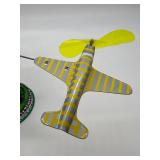 Schylling Aerodrome Airport Control Tower and Wind-Up Lotus Race Car Tin Toys