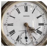 Antique Urania Silver Pocket Watch with Engraved Case