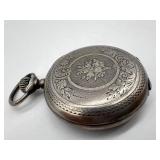 Antique Urania Silver Pocket Watch with Engraved Case
