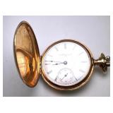 Elgin 14K Gold Filled Engraved Hunter Case Pocket Watch