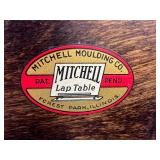 Vintage Mitchell Moulding Co. Adjustable Wooden Lap Table with Floral Accent